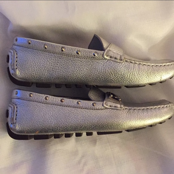 LOUIS VUITTON RARE! Driving Mocs Silver EU 37 - Picture 6 of 8